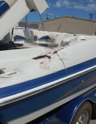Boat damages before repairs